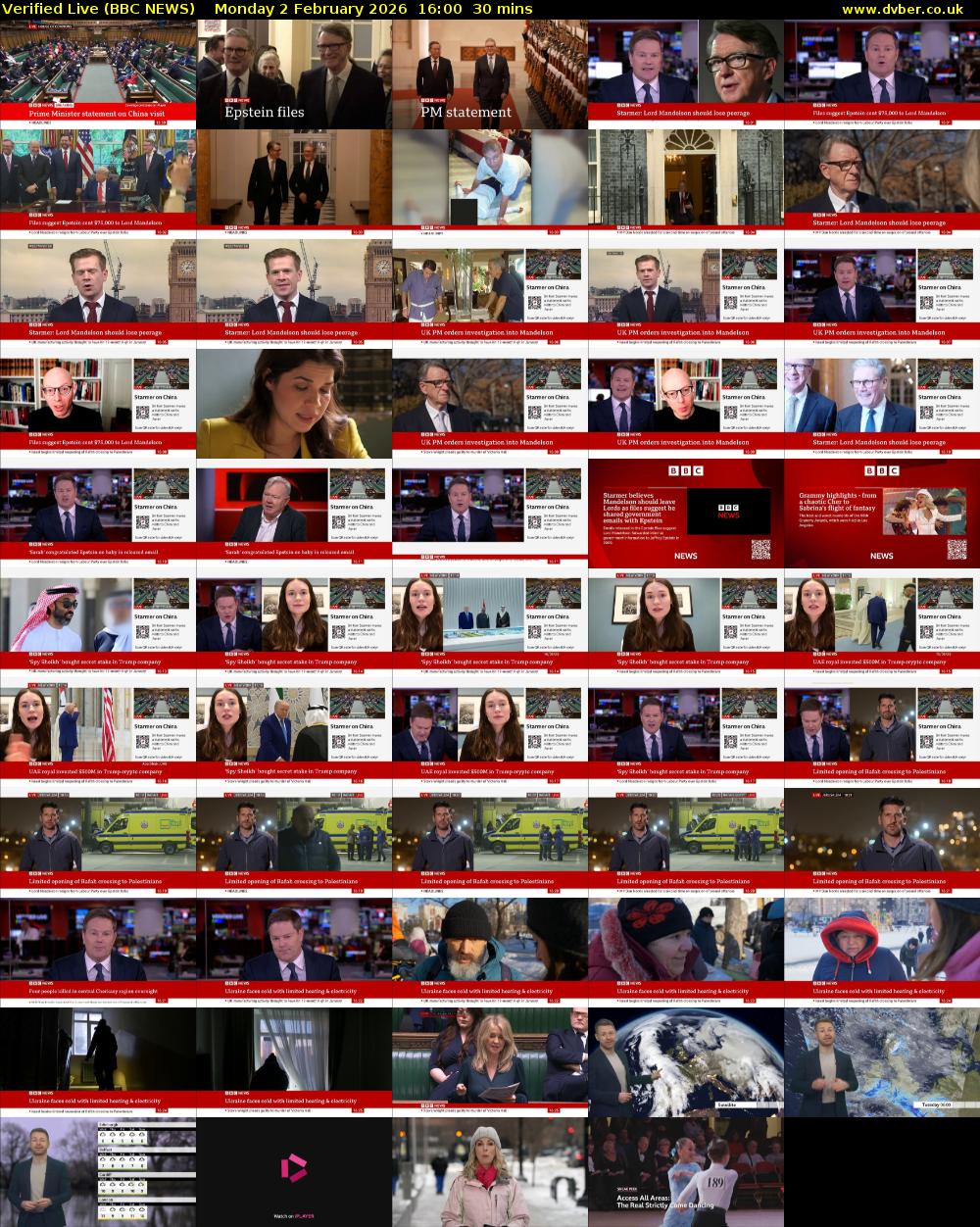 Verified Live (BBC NEWS) Monday 2 February 2026 16:00 - 16:30