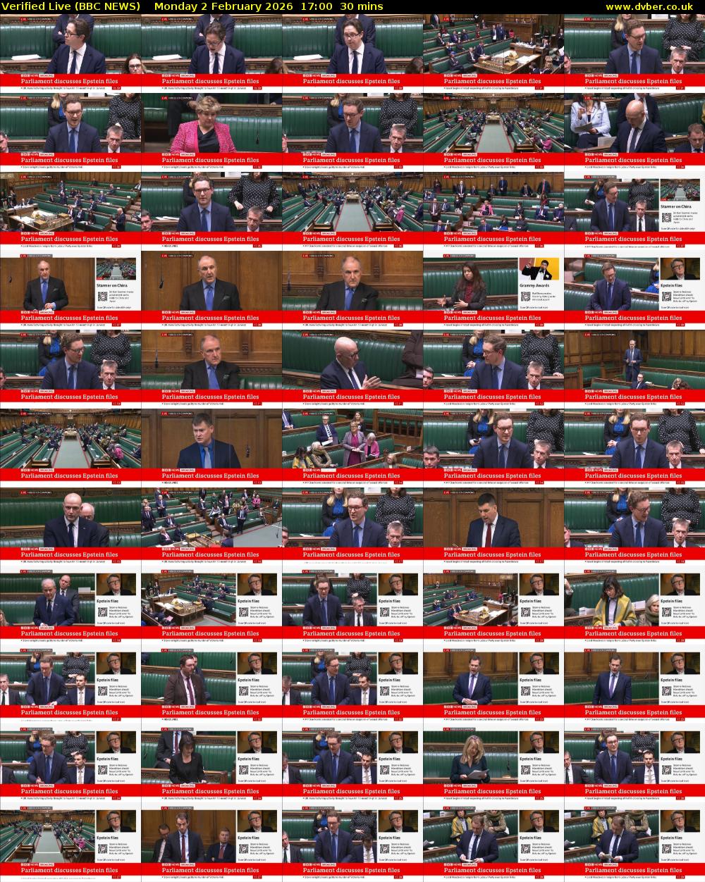 Verified Live (BBC NEWS) Monday 2 February 2026 17:00 - 17:30