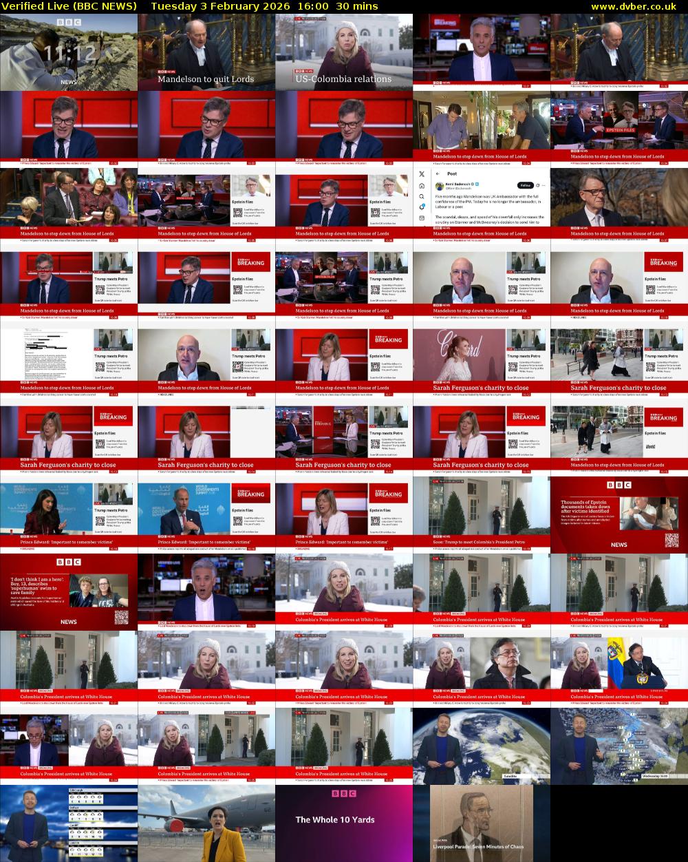 Verified Live (BBC NEWS) Tuesday 3 February 2026 16:00 - 16:30