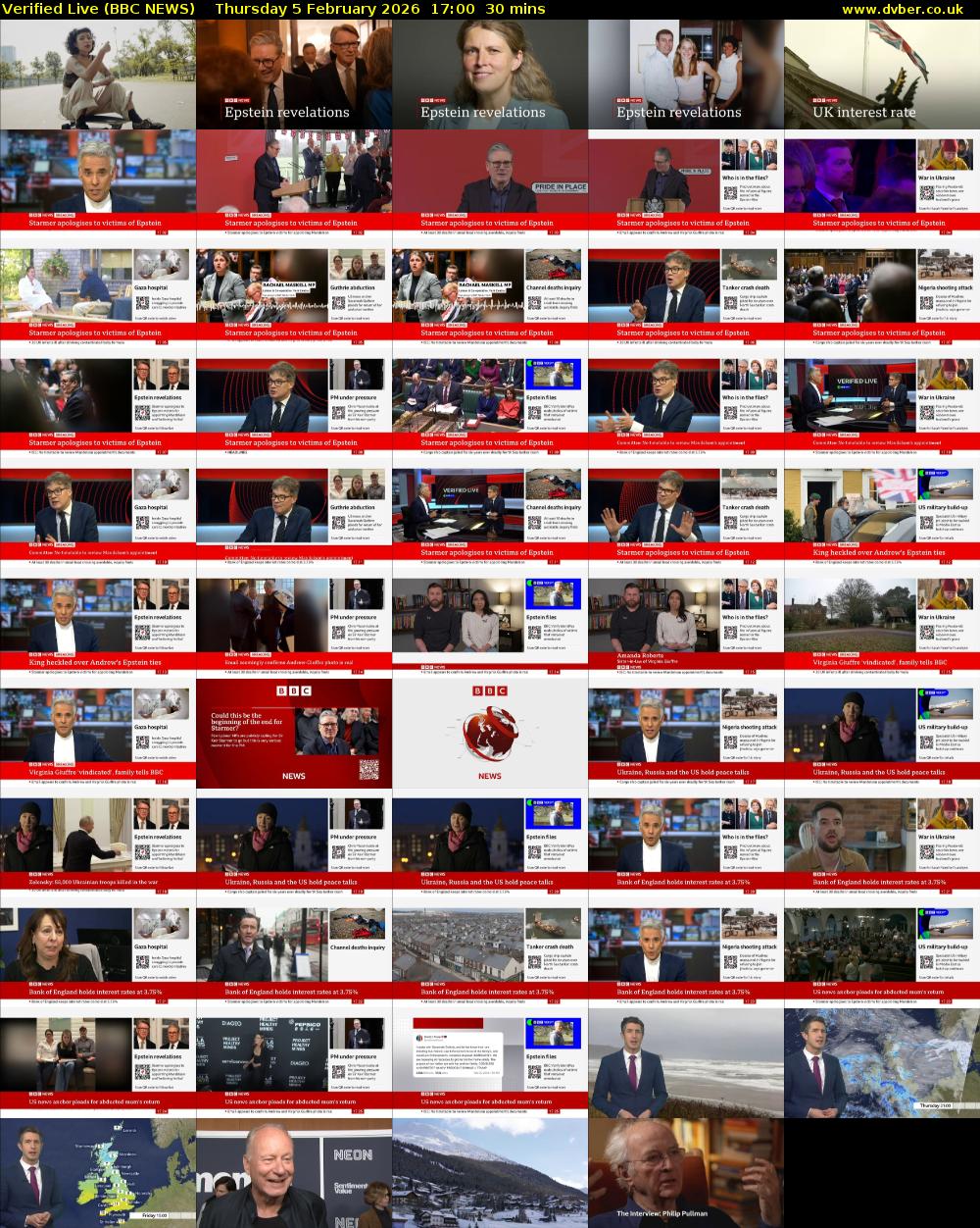 Verified Live (BBC NEWS) Thursday 5 February 2026 17:00 - 17:30