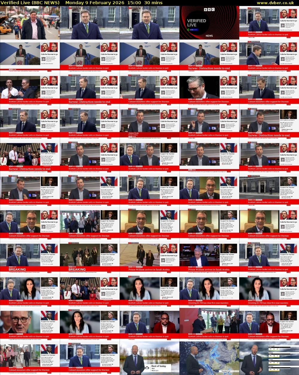 Verified Live (BBC NEWS) Monday 9 February 2026 15:00 - 15:30