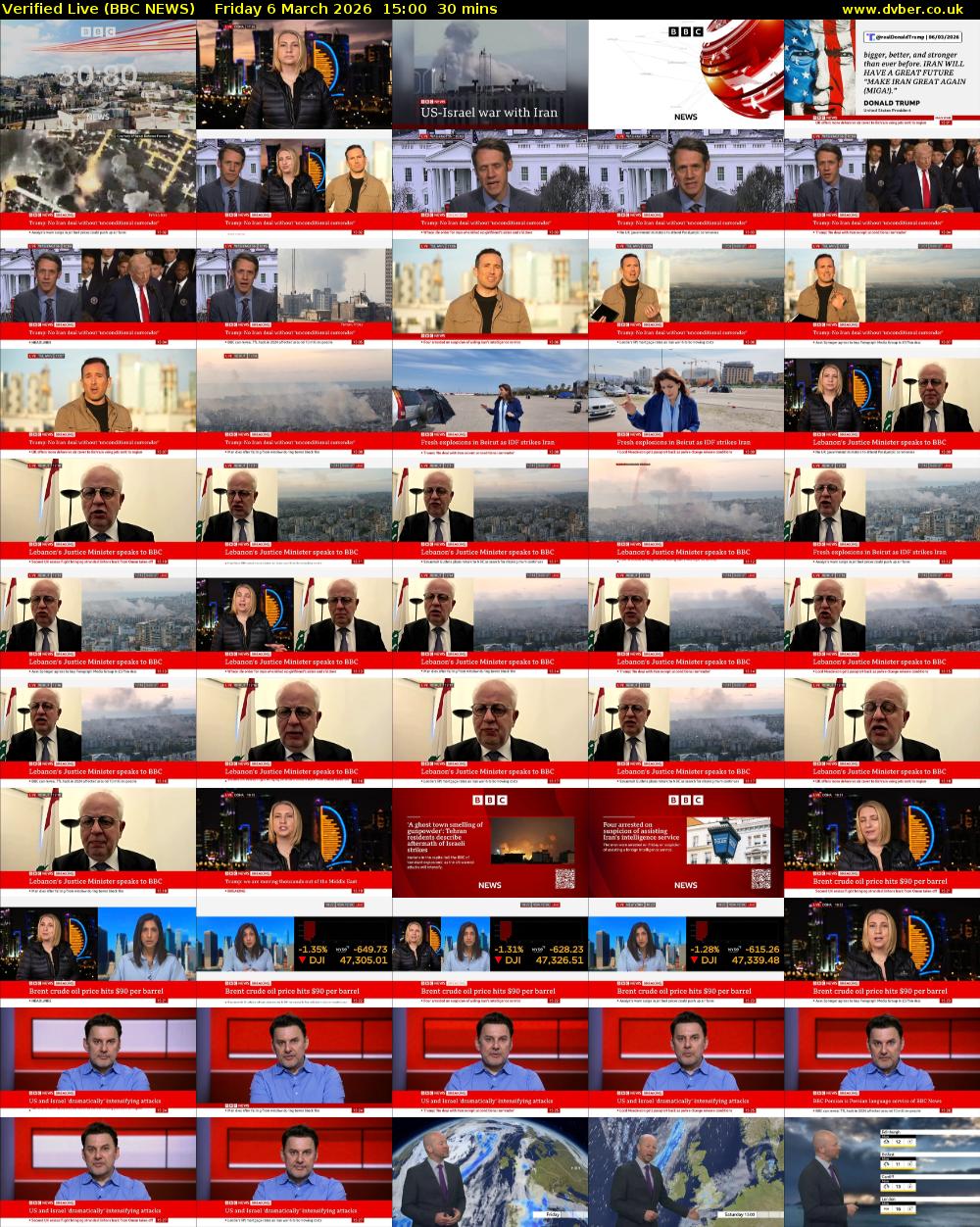 Verified Live (BBC NEWS) Friday 6 March 2026 15:00 - 15:30
