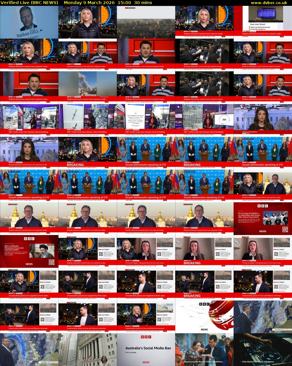 Verified Live (BBC NEWS) Monday 9 March 2026 15:00 - 15:30