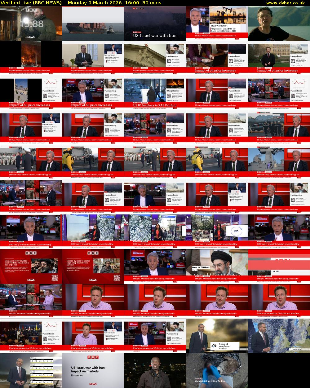 Verified Live (BBC NEWS) Monday 9 March 2026 16:00 - 16:30