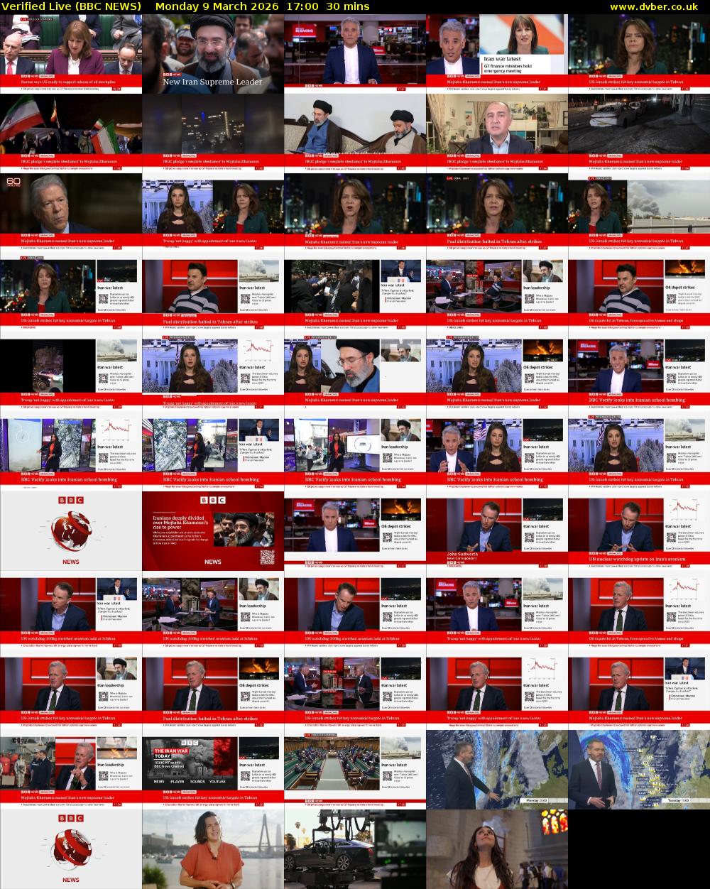 Verified Live (BBC NEWS) Monday 9 March 2026 17:00 - 17:30