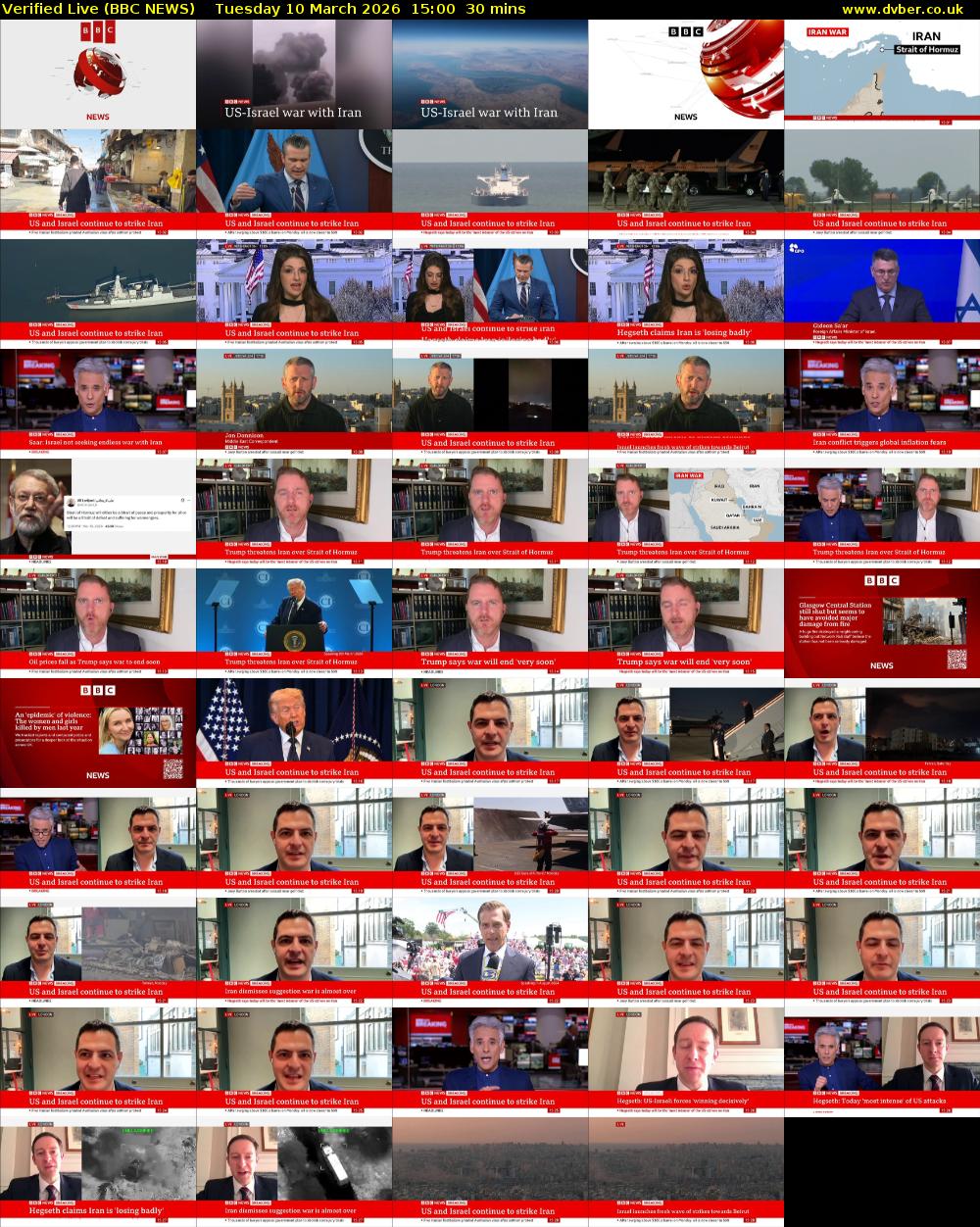 Verified Live (BBC NEWS) Tuesday 10 March 2026 15:00 - 15:30