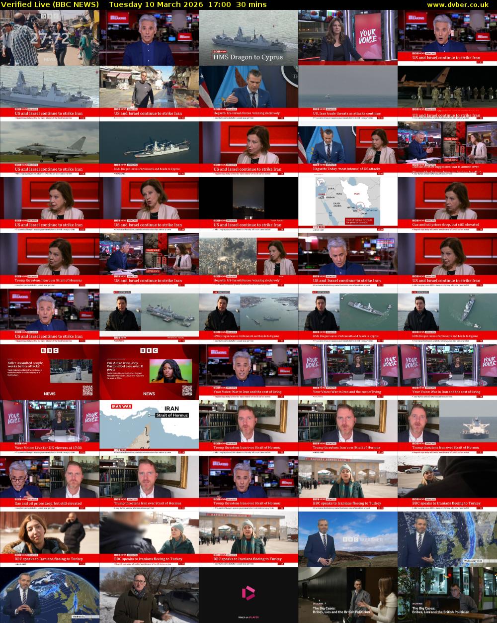 Verified Live (BBC NEWS) Tuesday 10 March 2026 17:00 - 17:30