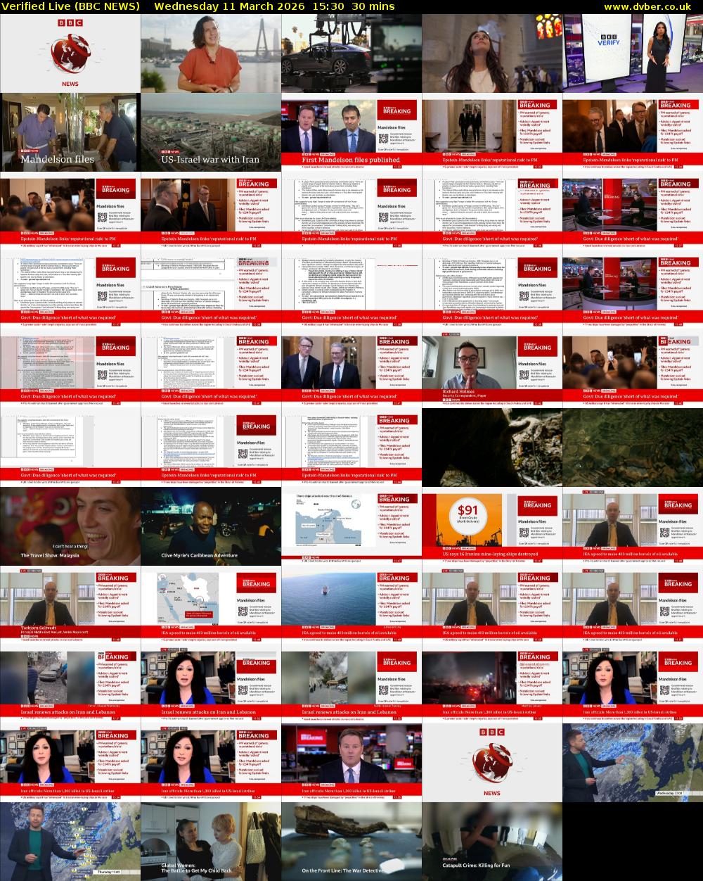 Verified Live (BBC NEWS) Wednesday 11 March 2026 15:30 - 16:00