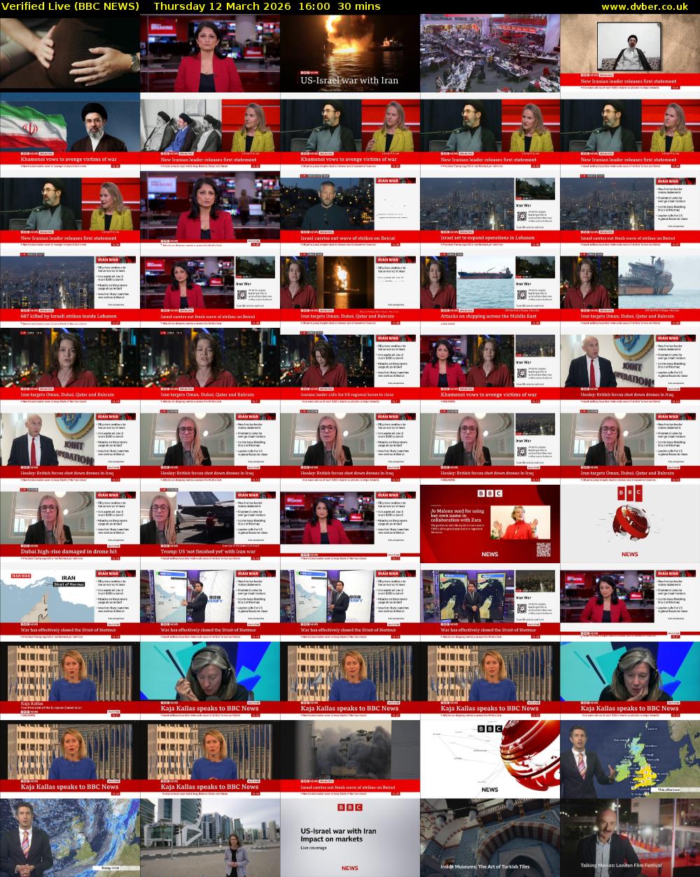 Verified Live (BBC NEWS) Thursday 12 March 2026 16:00 - 16:30