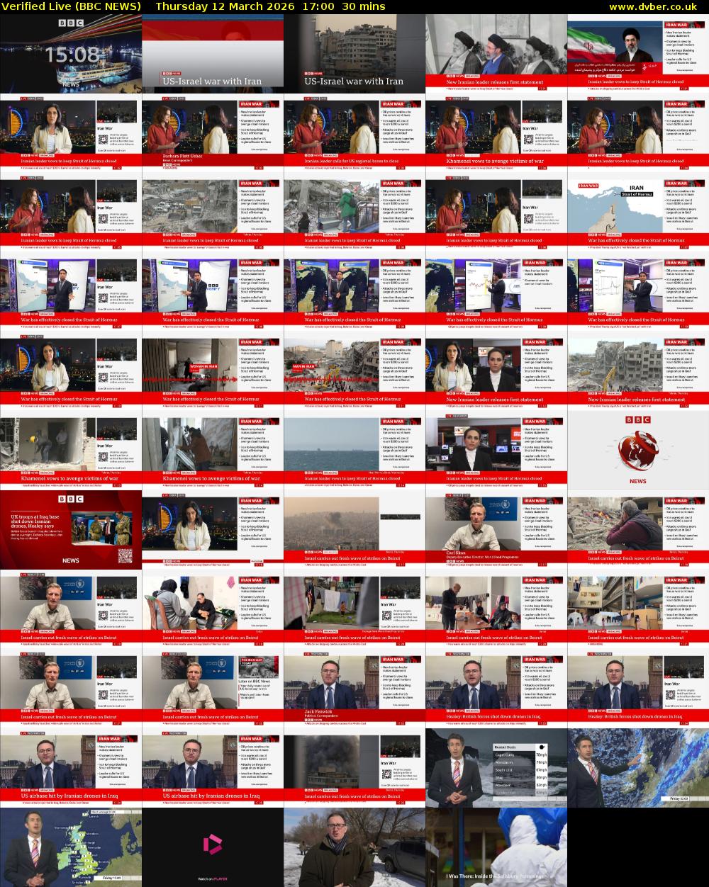 Verified Live (BBC NEWS) Thursday 12 March 2026 17:00 - 17:30