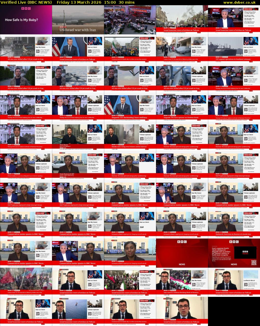 Verified Live (BBC NEWS) Friday 13 March 2026 15:00 - 15:30