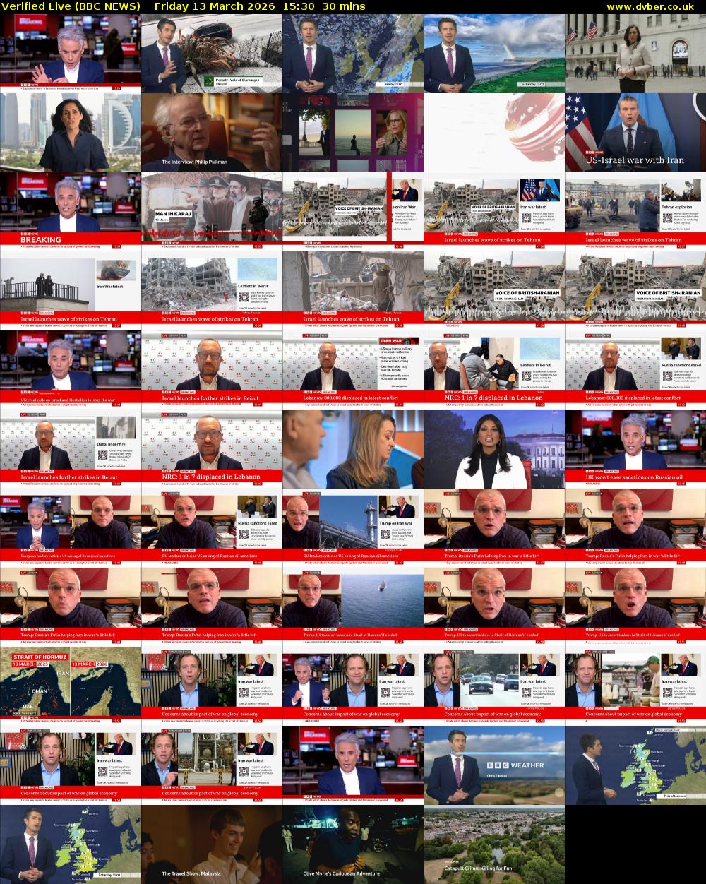 Verified Live (BBC NEWS) Friday 13 March 2026 15:30 - 16:00