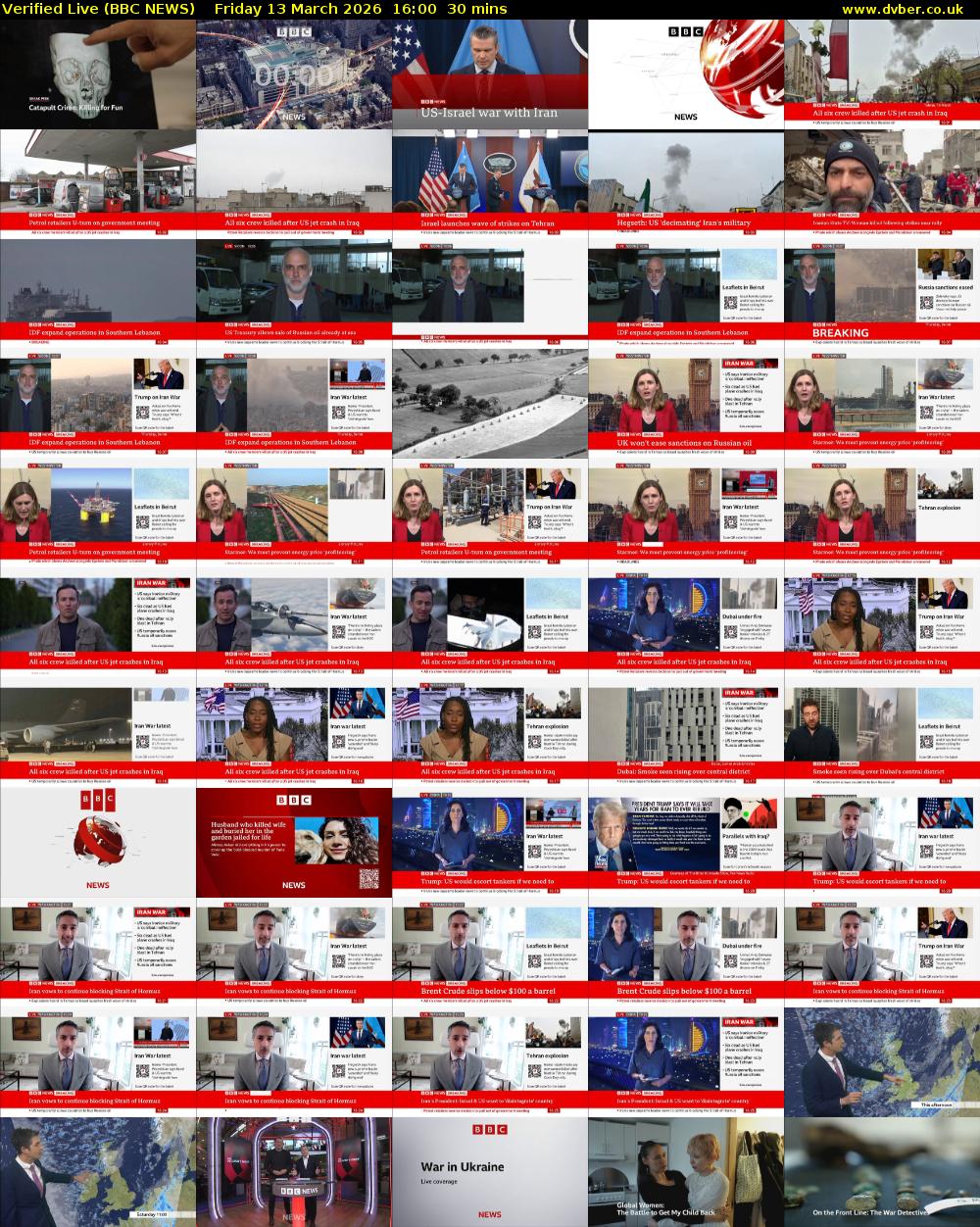 Verified Live (BBC NEWS) Friday 13 March 2026 16:00 - 16:30