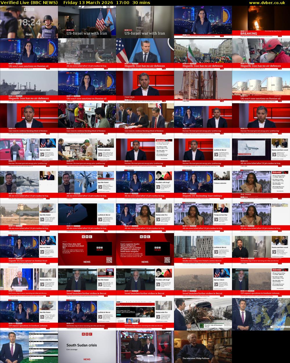 Verified Live (BBC NEWS) Friday 13 March 2026 17:00 - 17:30