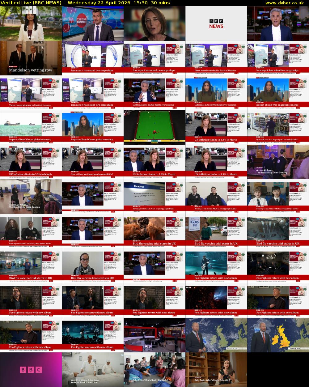Verified Live (BBC NEWS) Wednesday 22 April 2026 15:30 - 16:00