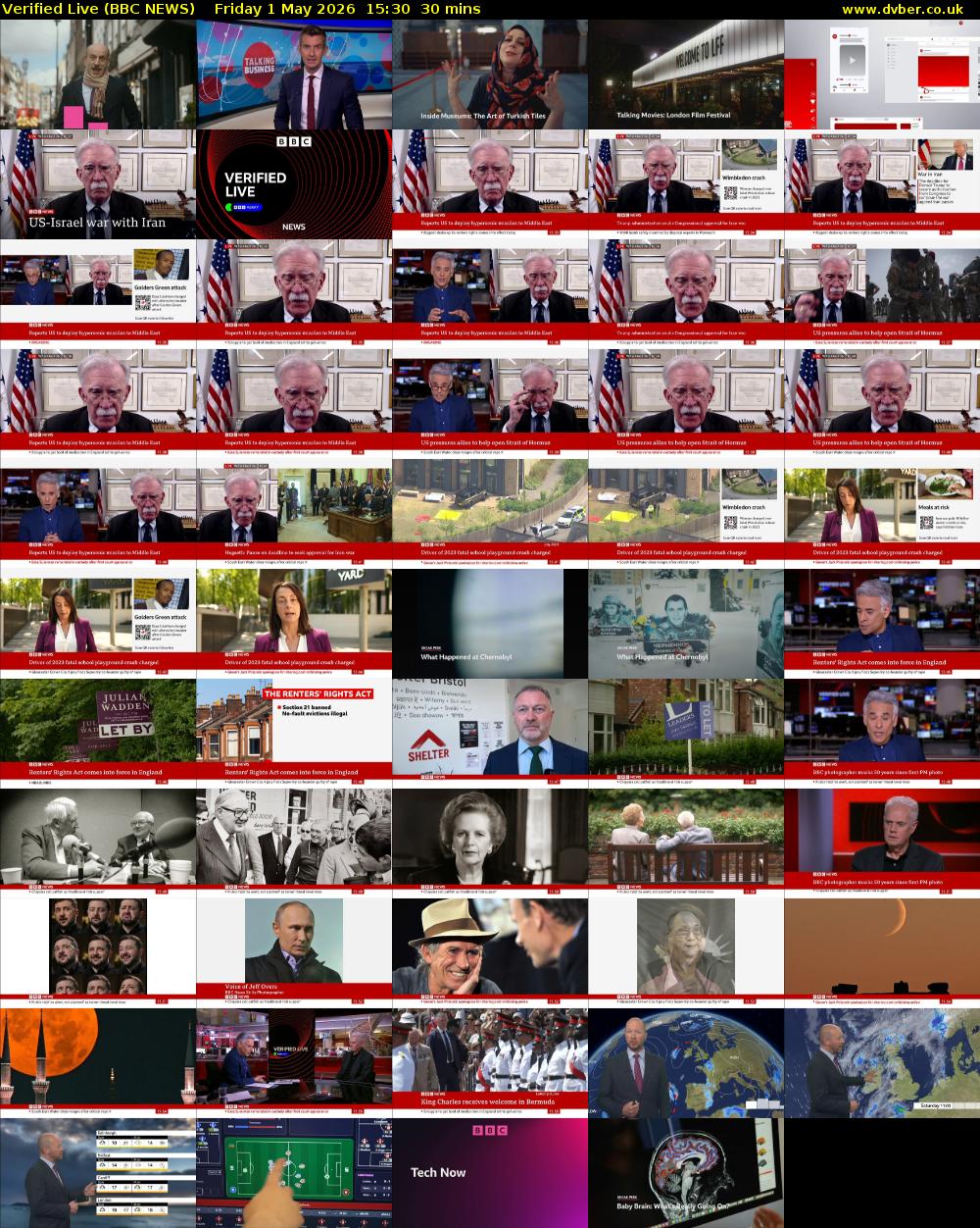 Verified Live (BBC NEWS) Friday 1 May 2026 15:30 - 16:00