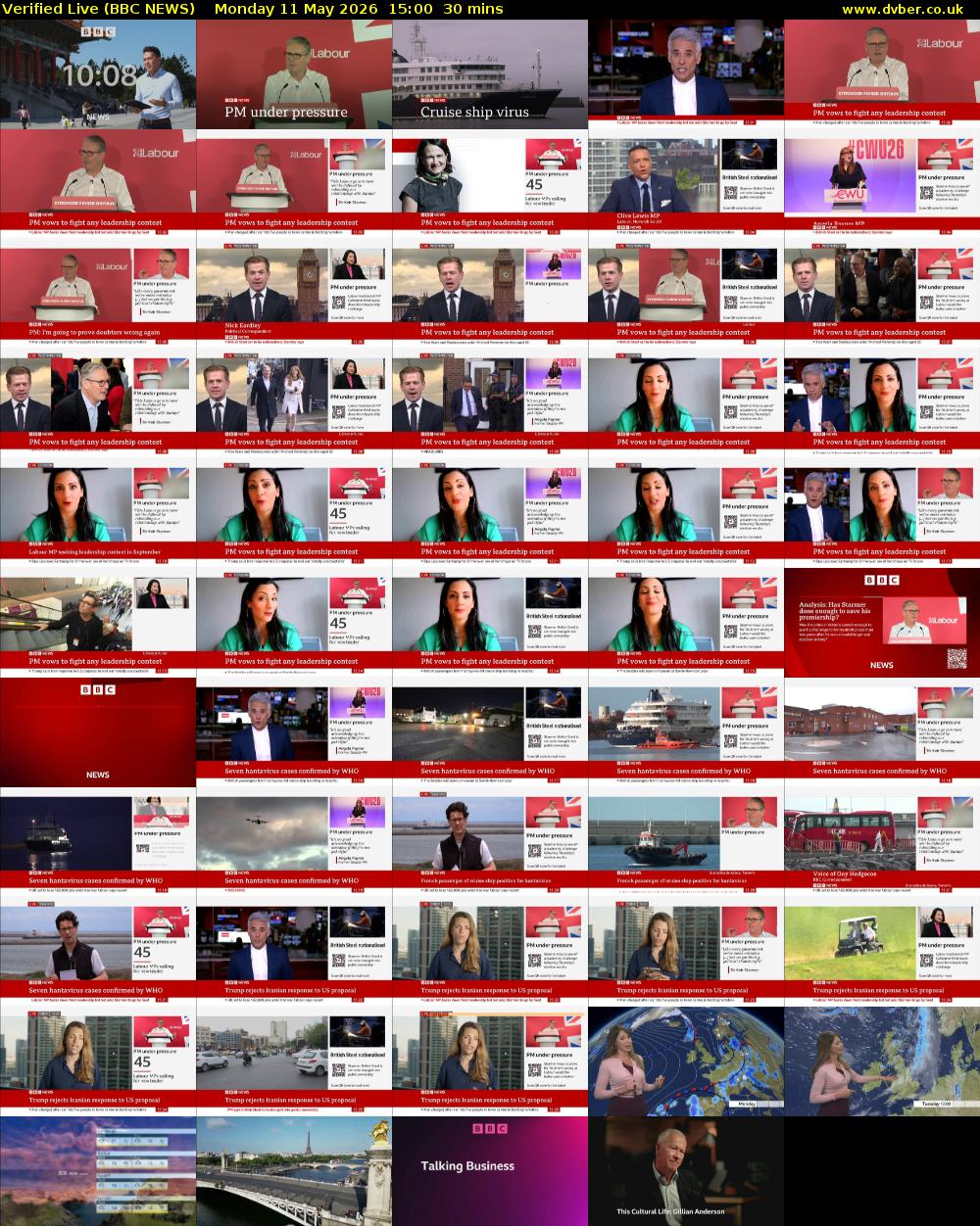 Verified Live (BBC NEWS) Monday 11 May 2026 15:00 - 15:30