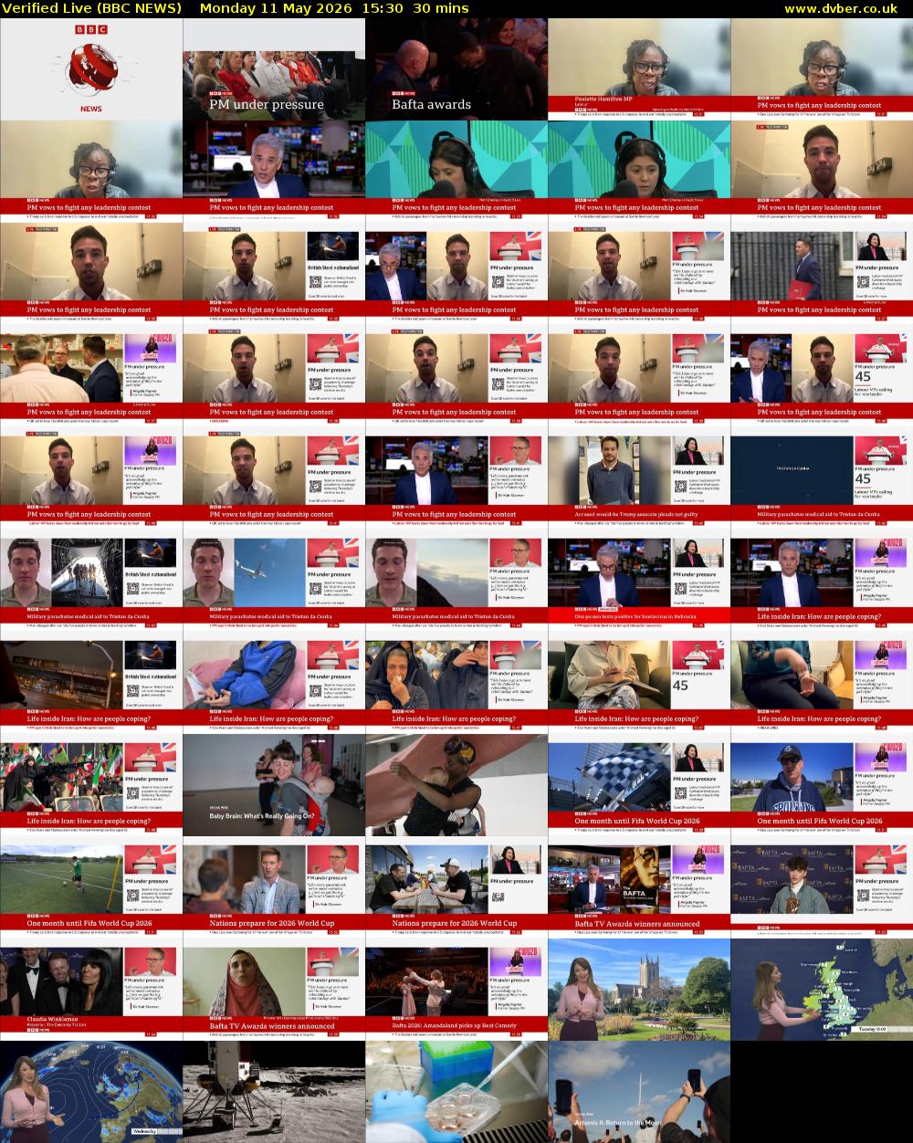 Verified Live (BBC NEWS) Monday 11 May 2026 15:30 - 16:00