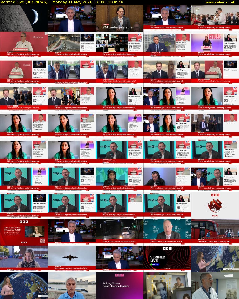 Verified Live (BBC NEWS) Monday 11 May 2026 16:00 - 16:30