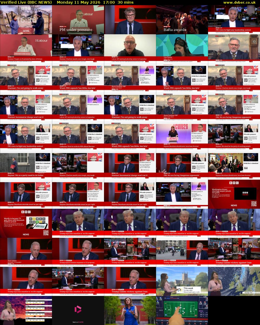 Verified Live (BBC NEWS) Monday 11 May 2026 17:00 - 17:30