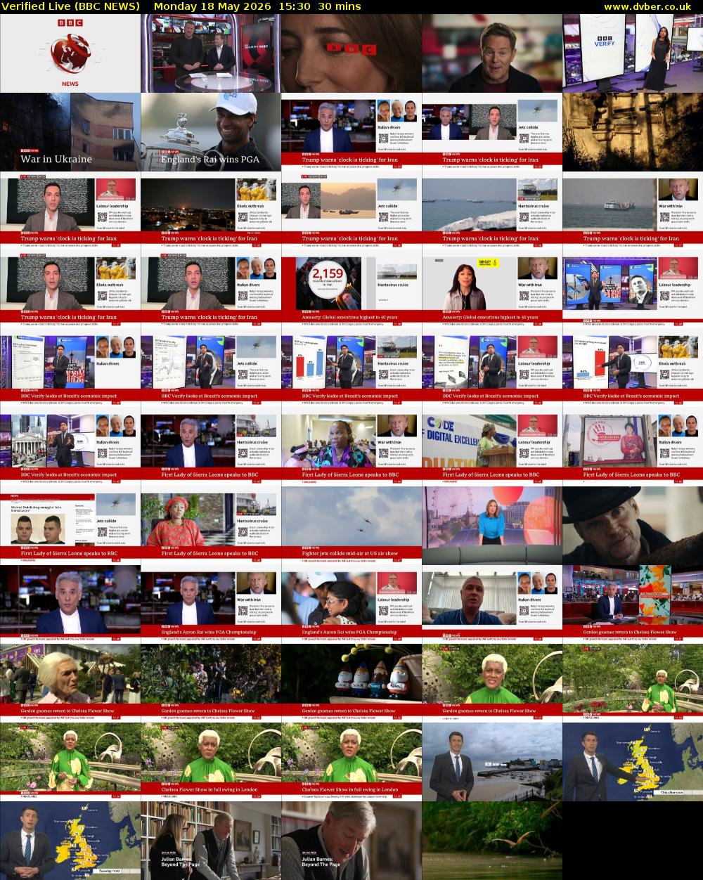 Verified Live (BBC NEWS) Monday 18 May 2026 15:30 - 16:00