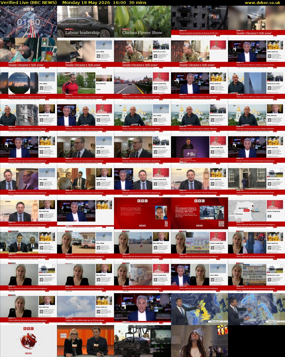 Verified Live (BBC NEWS) Monday 18 May 2026 16:00 - 16:30