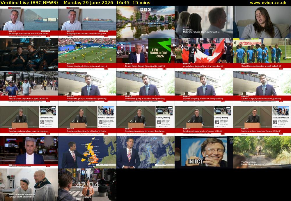 Verified Live (BBC NEWS) Monday 29 June 2026 16:45 - 17:00