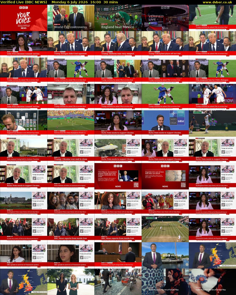 Verified Live (BBC NEWS) Monday 6 July 2026 16:00 - 16:30