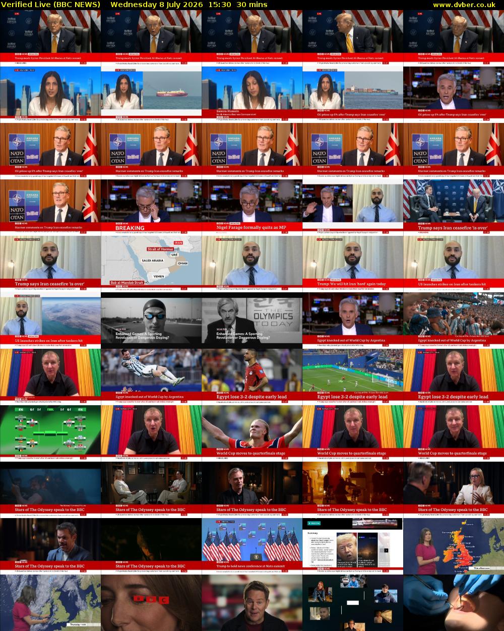Verified Live (BBC NEWS) Wednesday 8 July 2026 15:30 - 16:00