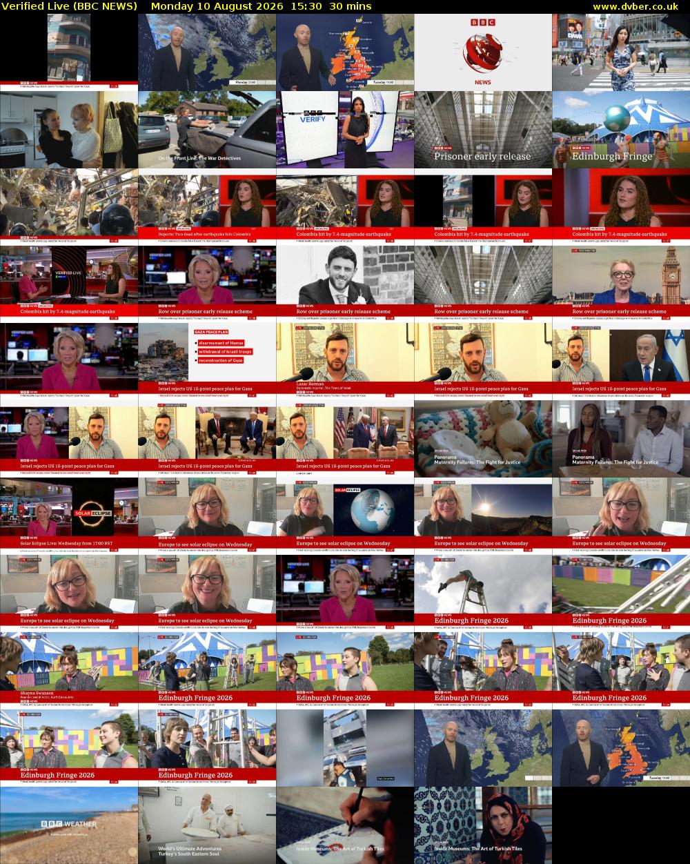 Verified Live (BBC NEWS) Monday 10 August 2026 15:30 - 16:00