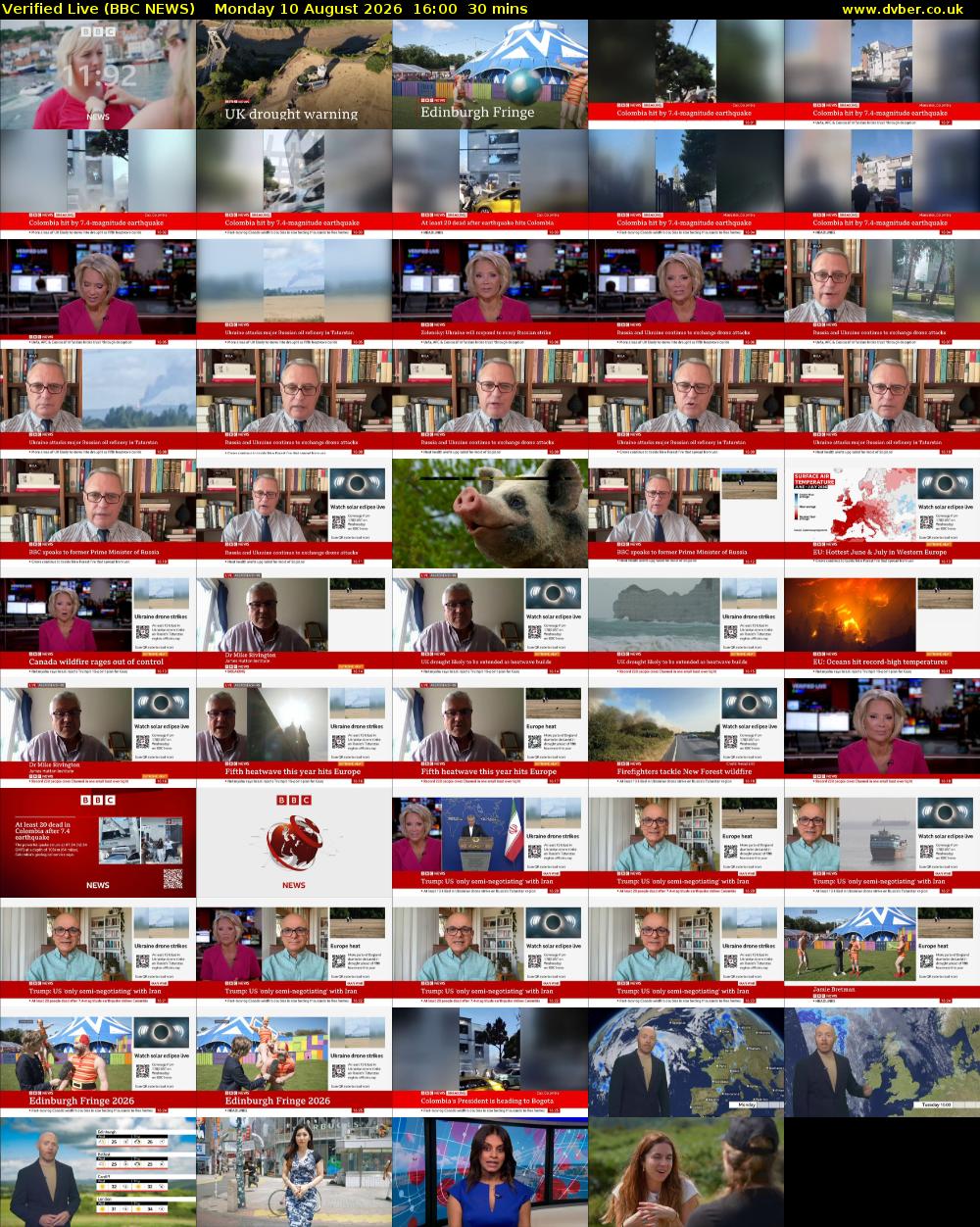 Verified Live (BBC NEWS) Monday 10 August 2026 16:00 - 16:30
