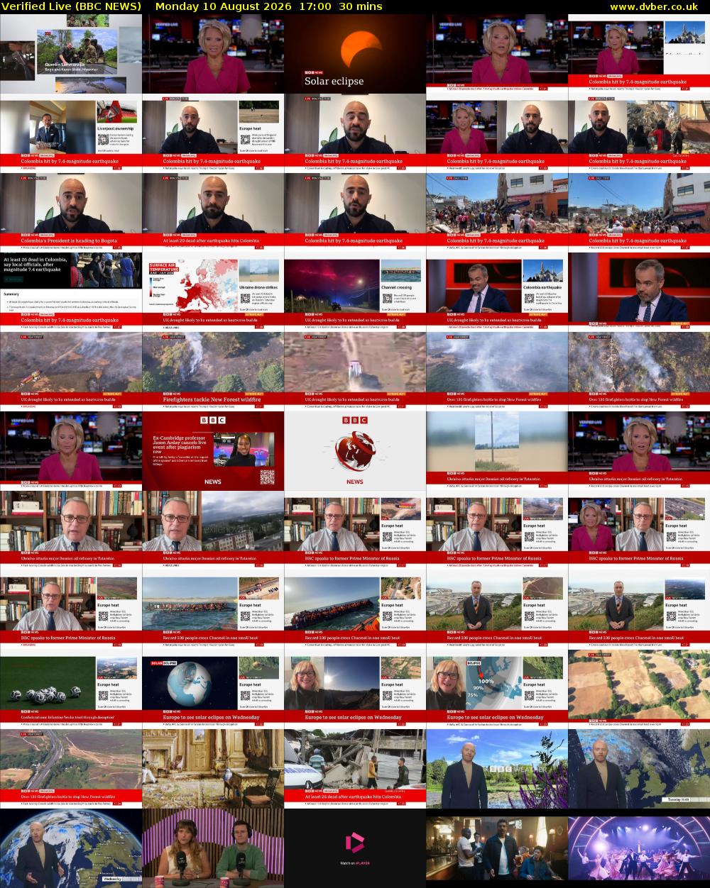 Verified Live (BBC NEWS) Monday 10 August 2026 17:00 - 17:30