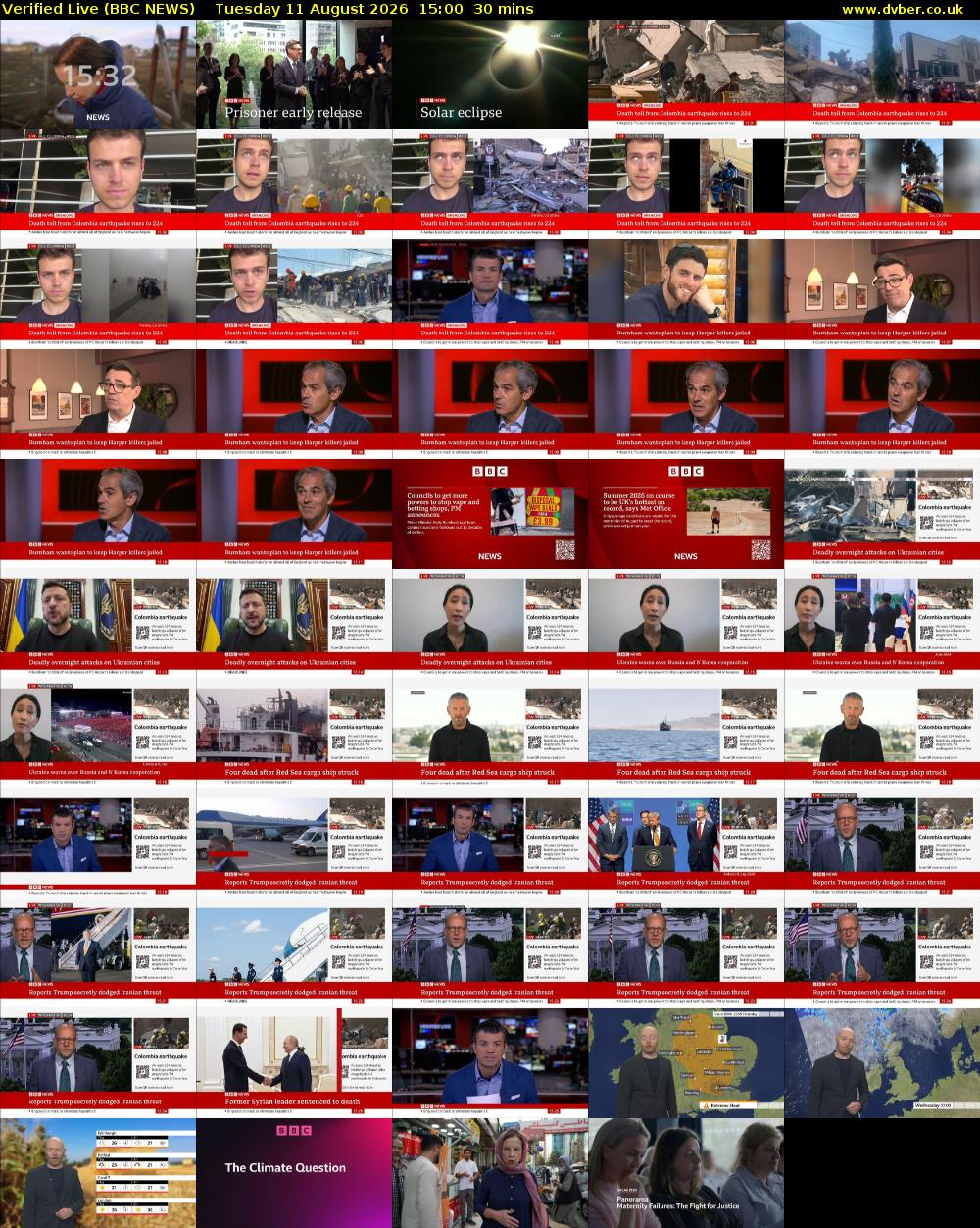 Verified Live (BBC NEWS) Tuesday 11 August 2026 15:00 - 15:30