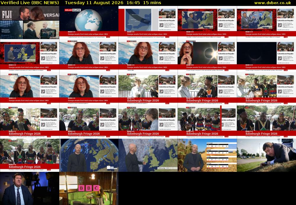 Verified Live (BBC NEWS) Tuesday 11 August 2026 16:45 - 17:00