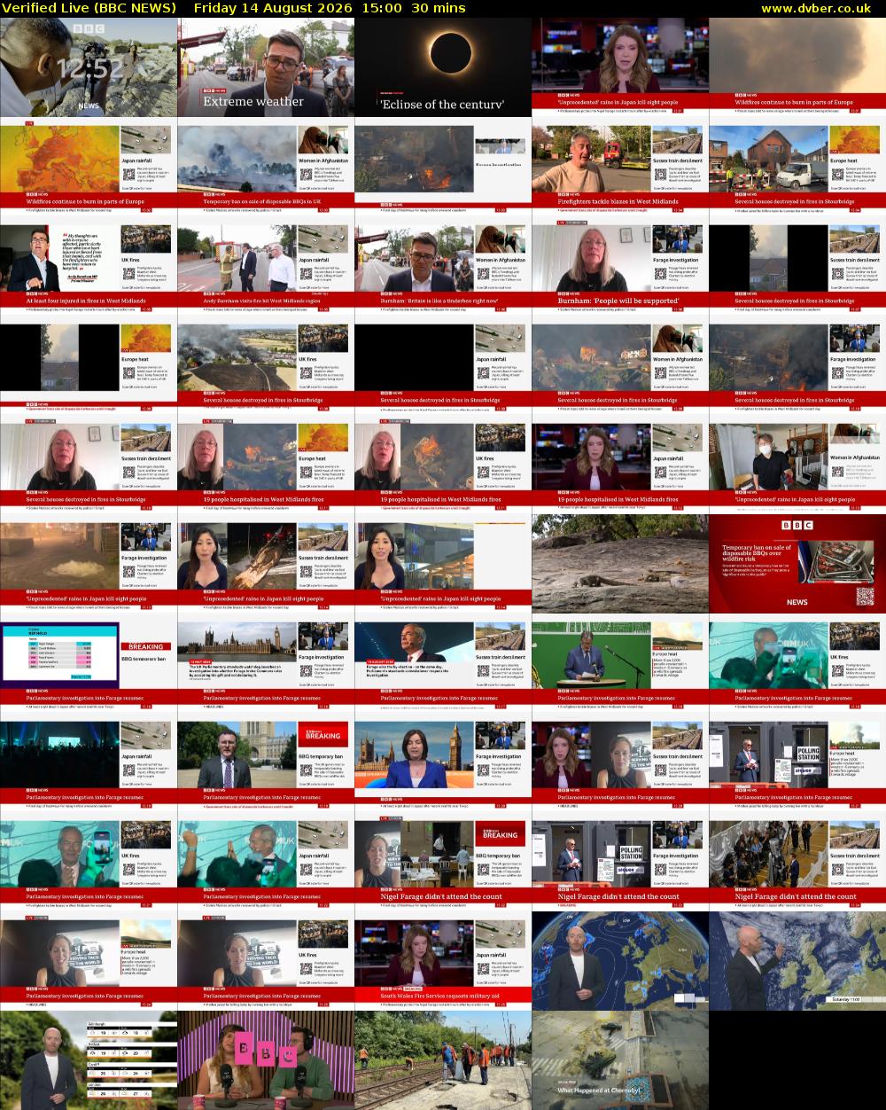Verified Live (BBC NEWS) Friday 14 August 2026 15:00 - 15:30