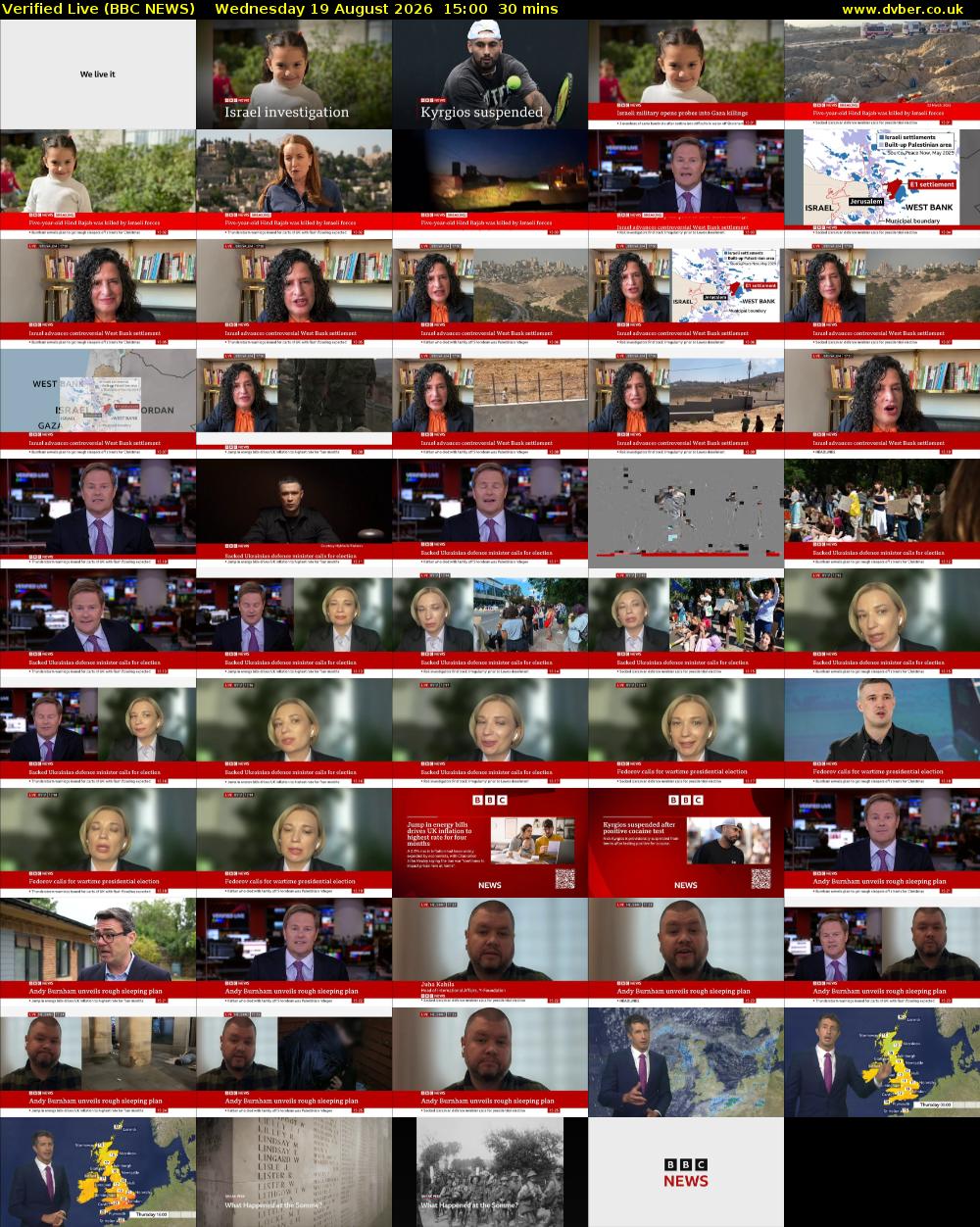 Verified Live (BBC NEWS) Wednesday 19 August 2026 15:00 - 15:30