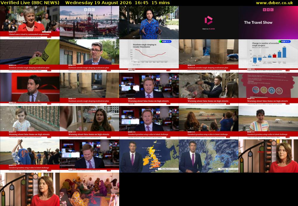 Verified Live (BBC NEWS) Wednesday 19 August 2026 16:45 - 17:00