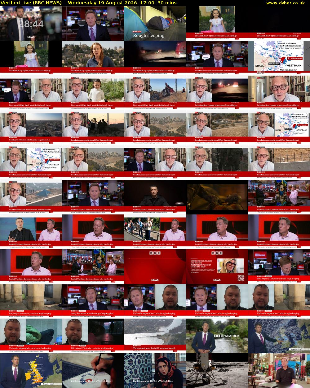 Verified Live (BBC NEWS) Wednesday 19 August 2026 17:00 - 17:30