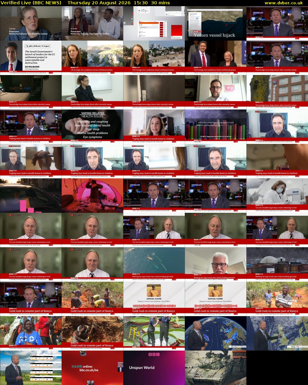 Verified Live (BBC NEWS) Thursday 20 August 2026 15:30 - 16:00