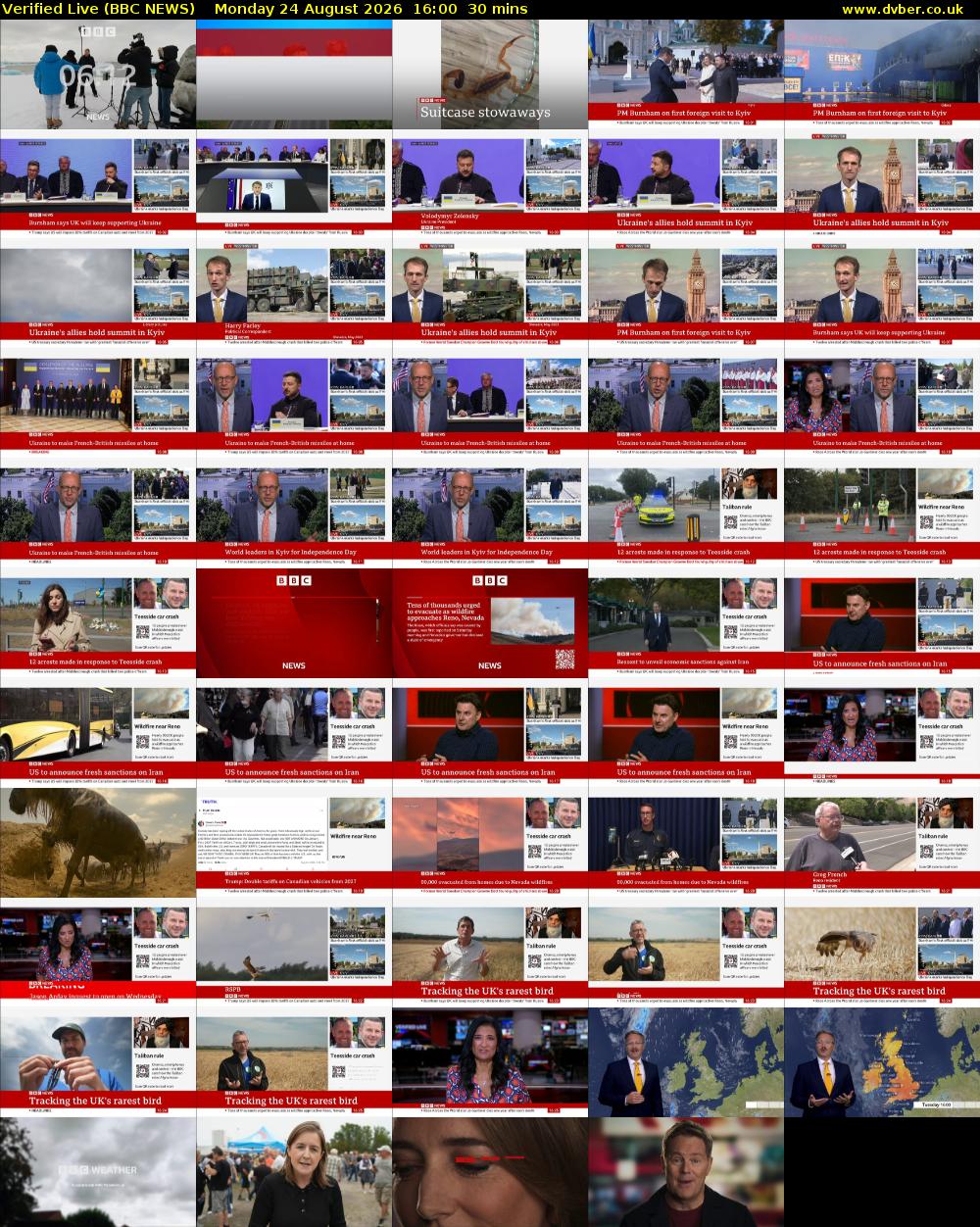 Verified Live (BBC NEWS) Monday 24 August 2026 16:00 - 16:30