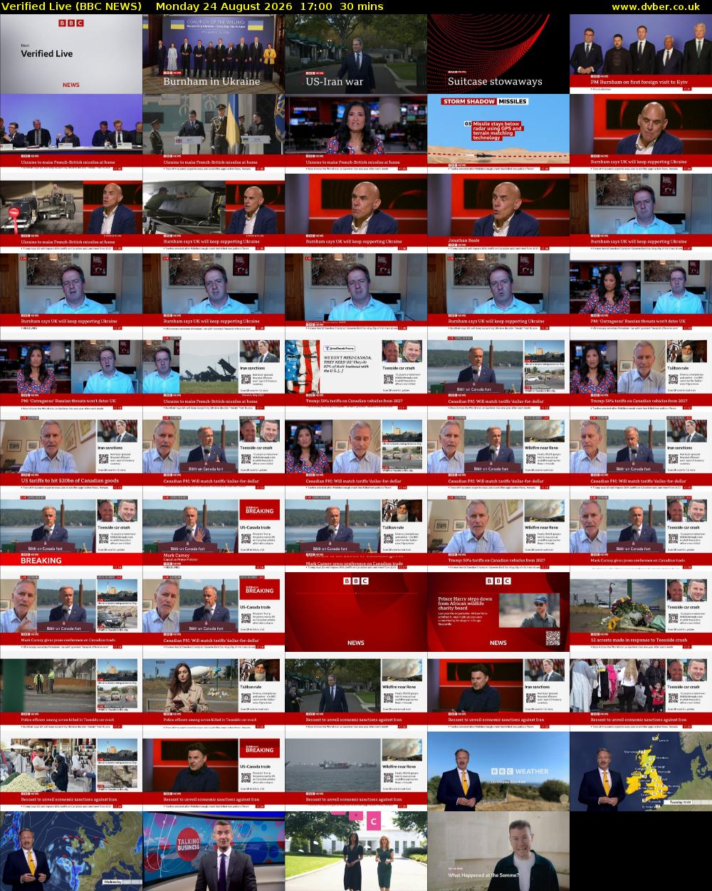 Verified Live (BBC NEWS) Monday 24 August 2026 17:00 - 17:30