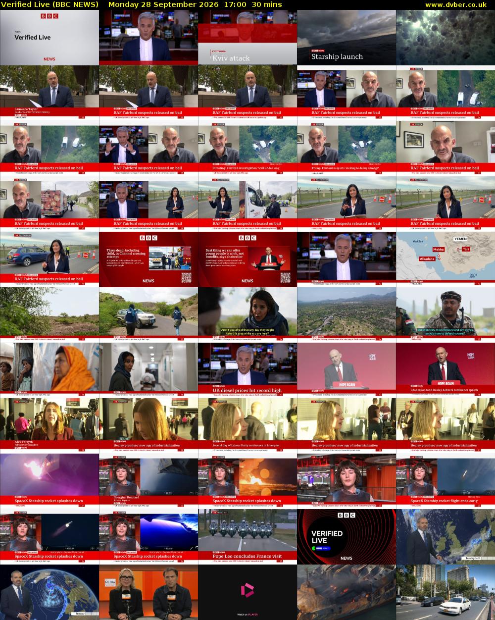 Verified Live (BBC NEWS) Monday 28 September 2026 17:00 - 17:30