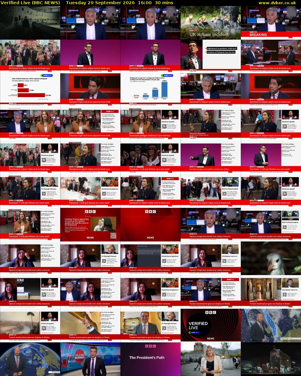 Verified Live (BBC NEWS) Tuesday 29 September 2026 16:00 - 16:30