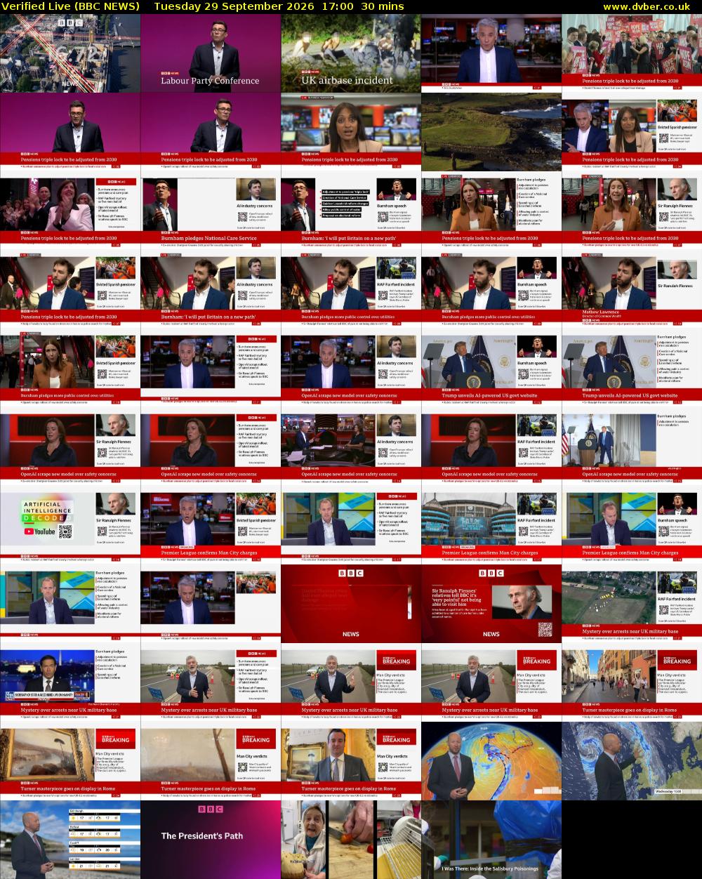 Verified Live (BBC NEWS) Tuesday 29 September 2026 17:00 - 17:30