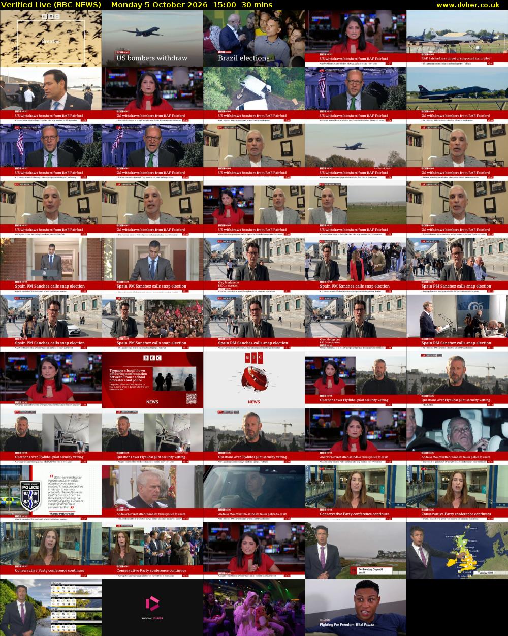 Verified Live (BBC NEWS) Monday 5 October 2026 15:00 - 15:30