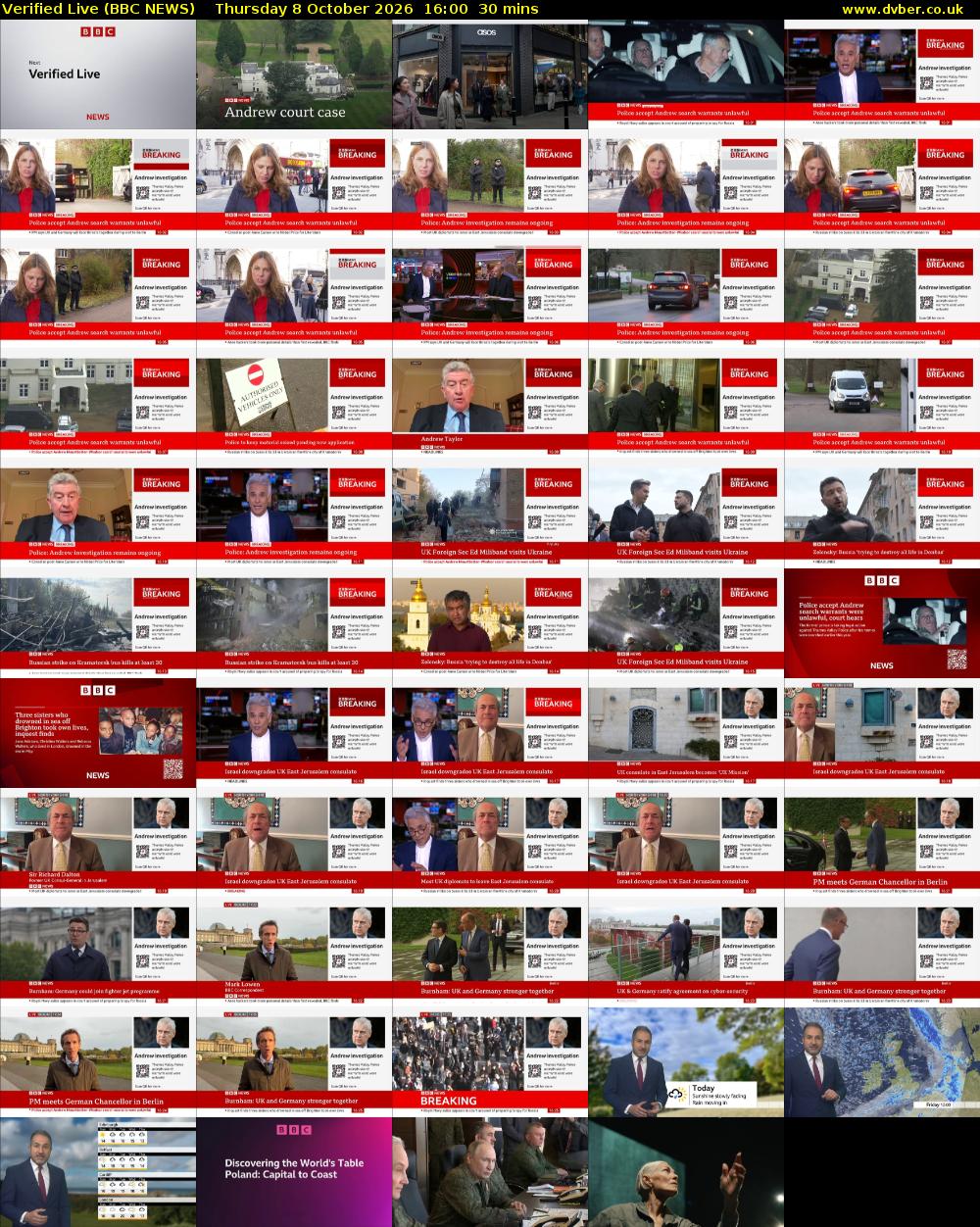 Verified Live (BBC NEWS) Thursday 8 October 2026 16:00 - 16:30