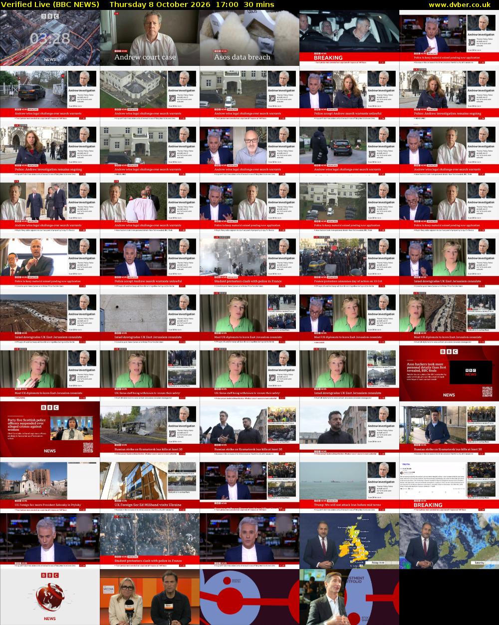 Verified Live (BBC NEWS) Thursday 8 October 2026 17:00 - 17:30