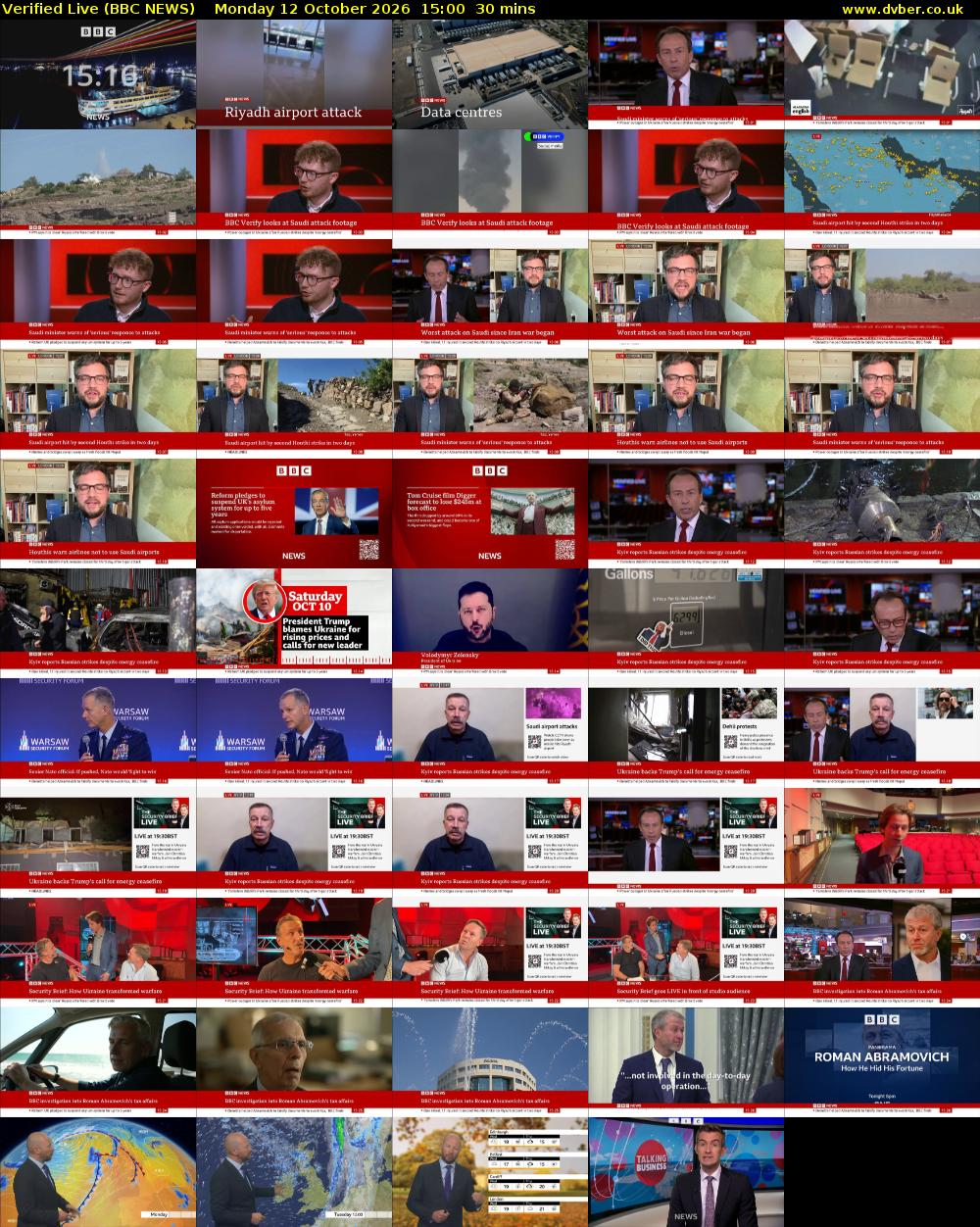 Verified Live (BBC NEWS) Monday 12 October 2026 15:00 - 15:30