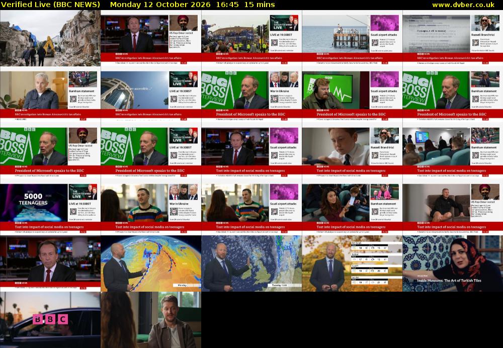 Verified Live (BBC NEWS) Monday 12 October 2026 16:45 - 17:00