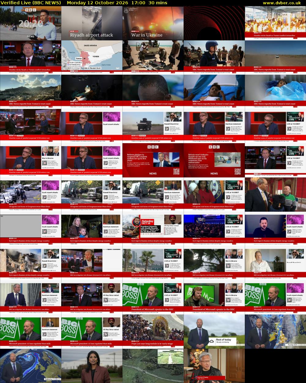 Verified Live (BBC NEWS) Monday 12 October 2026 17:00 - 17:30